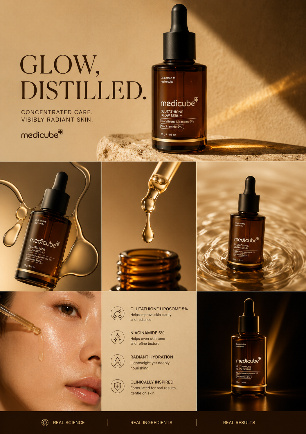 Medicube golden glow editorial advertisement