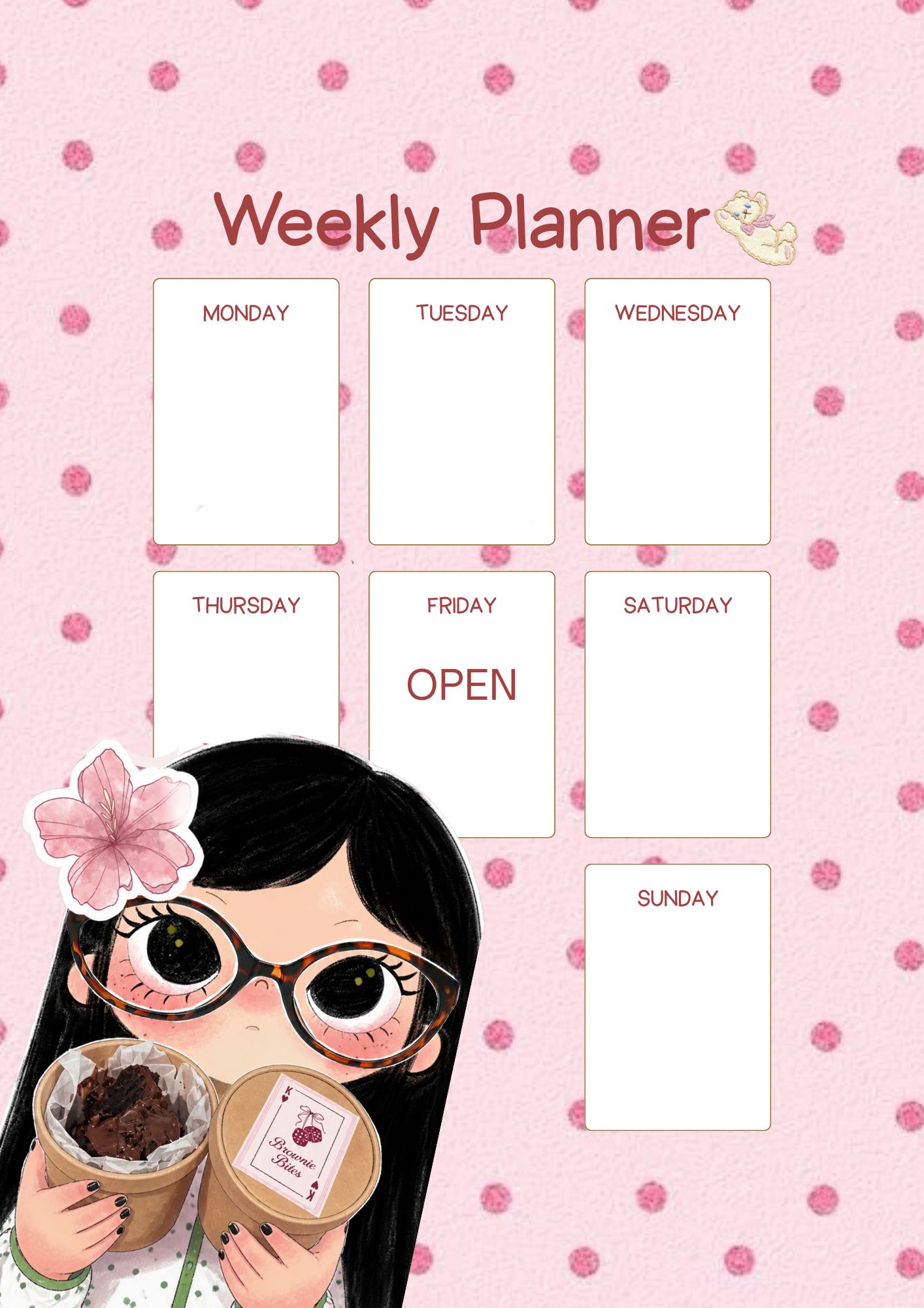 Original Krumble weekly planner social design
