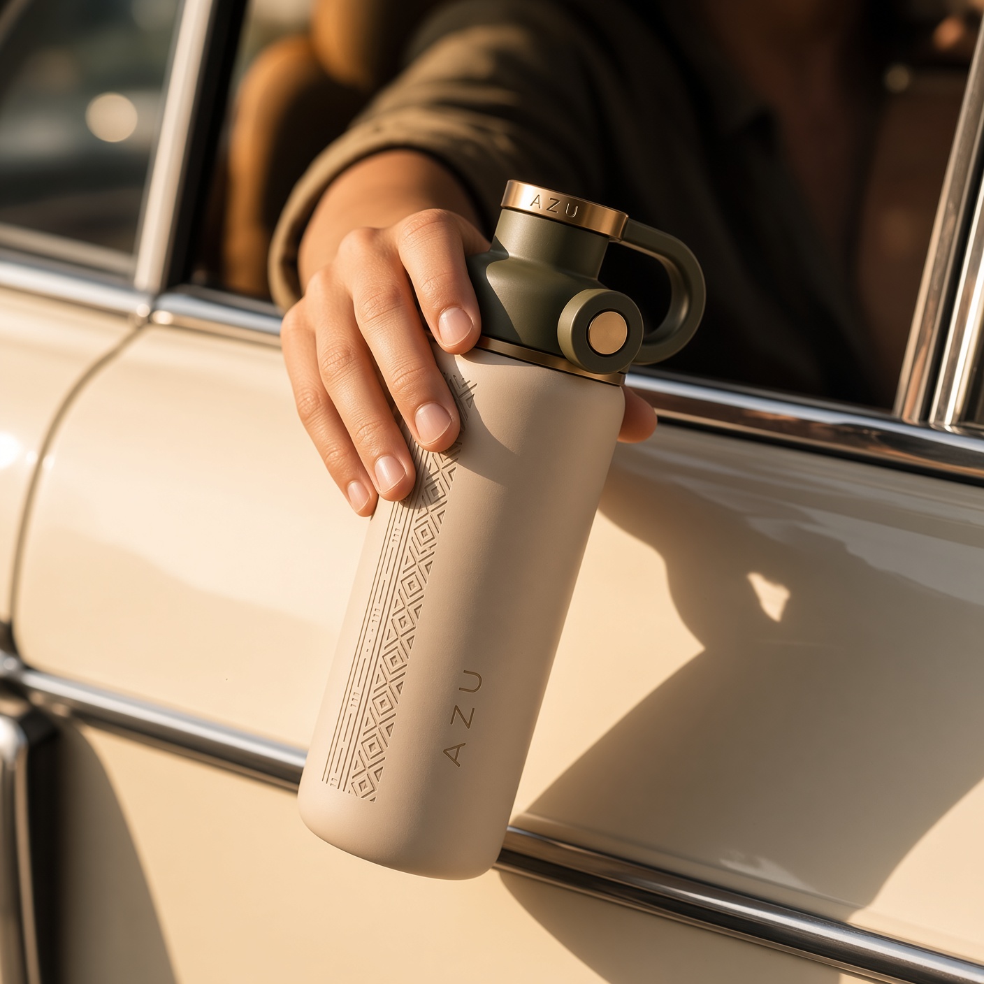 AZU bottle lifestyle car scene
